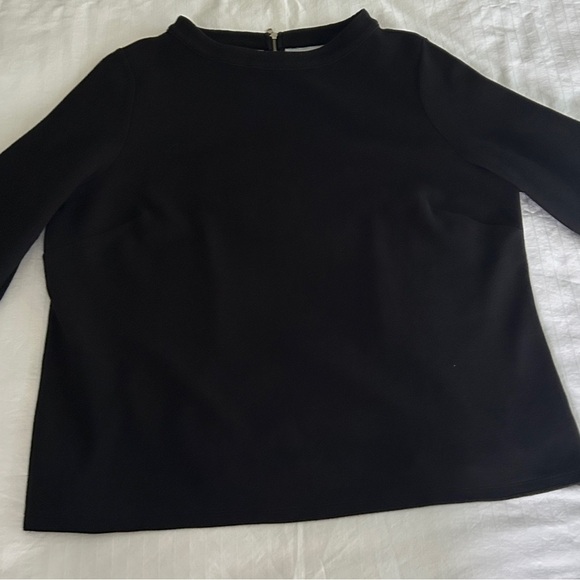 Talbots Top Black Ottoman Knit Funnel Neck Three Quarter Sleeve size 2X Petite - Picture 8 of 16